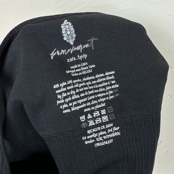 Free People Movement Black Good Karma Crop Tank Top XS/S - Picture 5 of 8